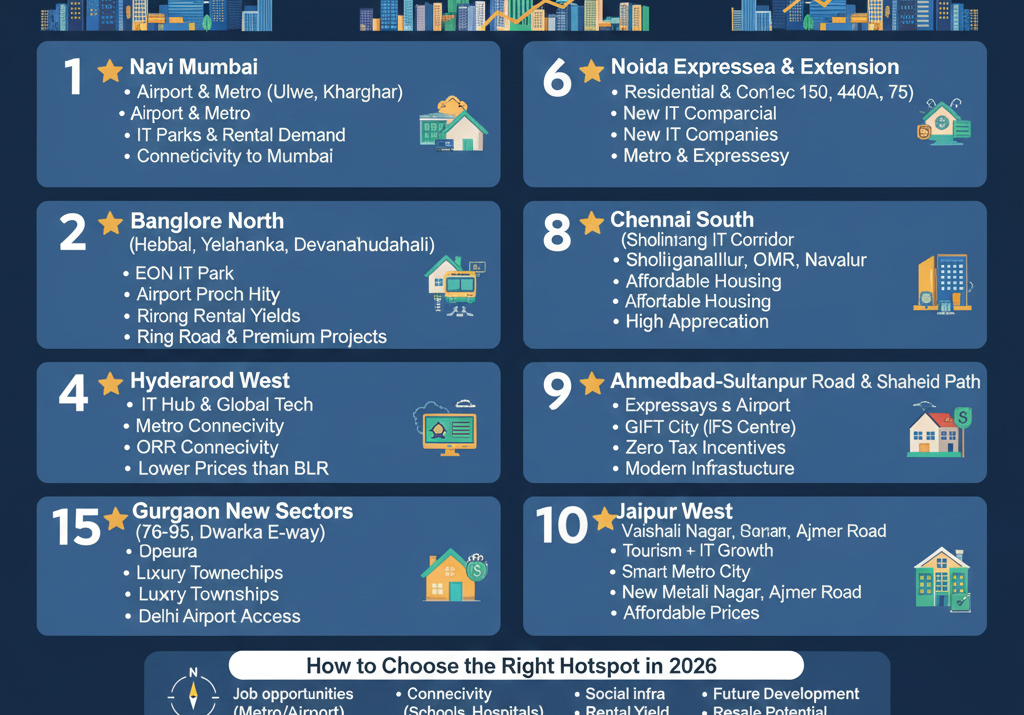 Top 10 Upcoming Real Estate Hotspots in India for 2026 Buyers